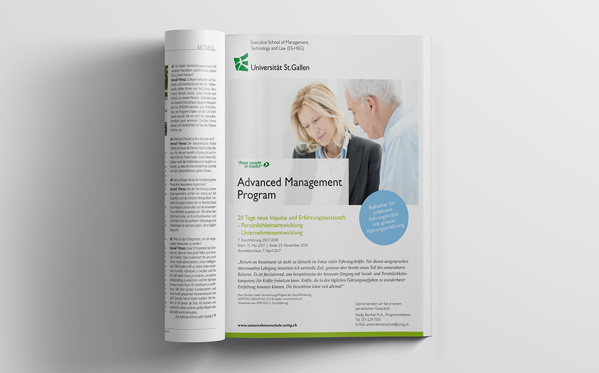 Advanced Management Program Inserat in Magazin
