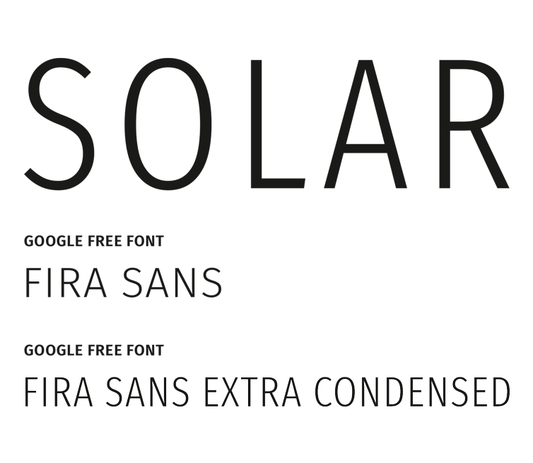 F8 Solareuchten Schriftfamilie Fira Sans